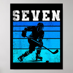 Affiche Anniversaire de 7 ans garçons hockey sur glace Sep