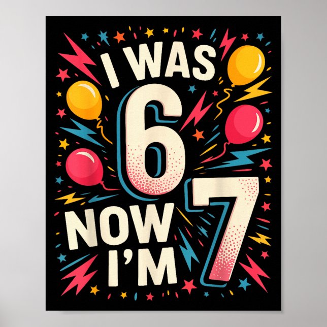 Affiche Anniversaire de 7 ans J'avais 6 ans maintenant j'a (Devant)