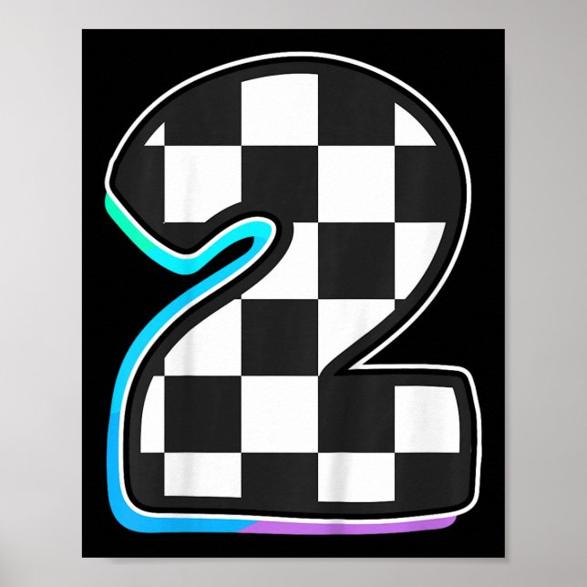 Affiche Anniversaire de enfant Boy 2 Deux 2e voiture de co (Devant)