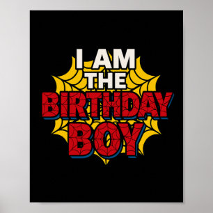 Affiche Anniversaire de enfant Boy Spider Thème Anniversai