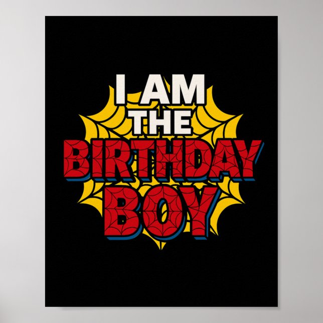 Affiche Anniversaire de enfant Boy Spider Thème Anniversai (Devant)
