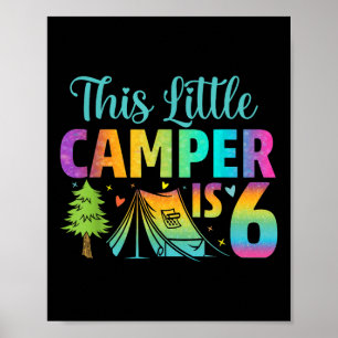 Affiche Anniversaire de enfant de camping 6 ans Camping 6e