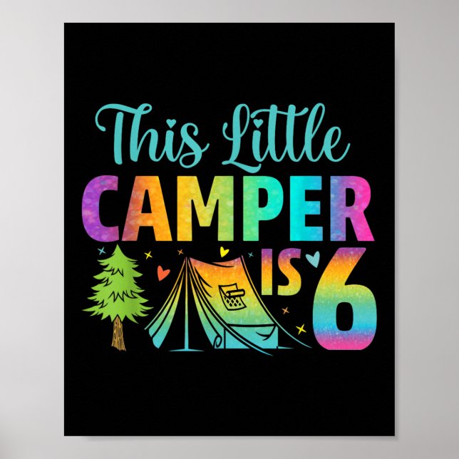 Affiche Anniversaire de enfant de camping 6 ans Camping 6e (Devant)