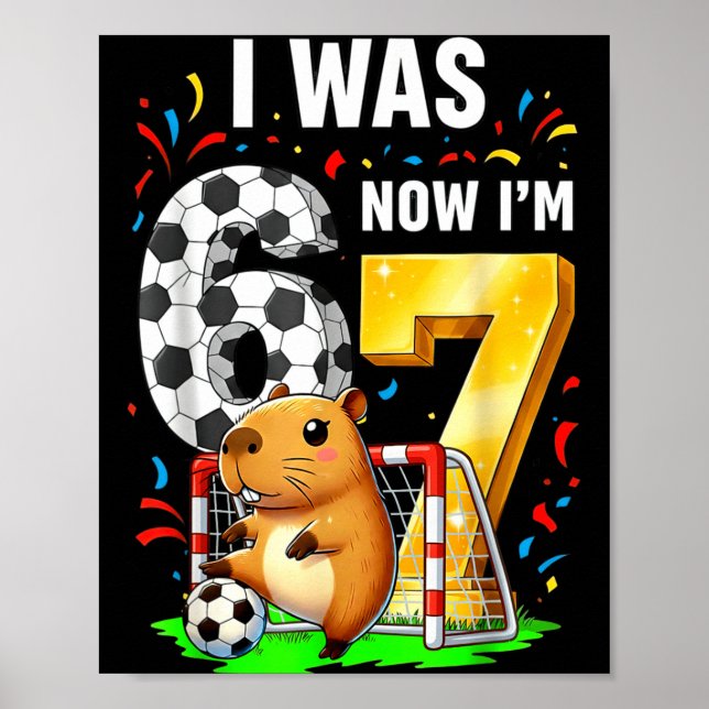 Affiche Anniversaire de Foot de Capybara J'avais 6 ans Mai (Devant)