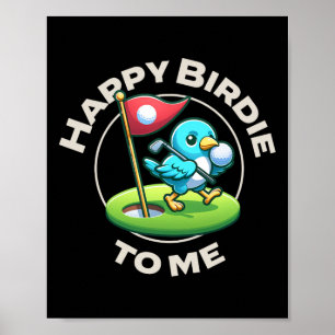 Affiche Anniversaire de golf drôle heureux birdie golfeur 
