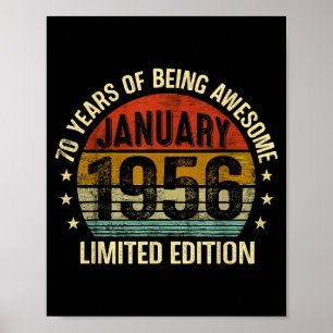 Affiche Anniversaire de janvier Édition limitée vintage 19