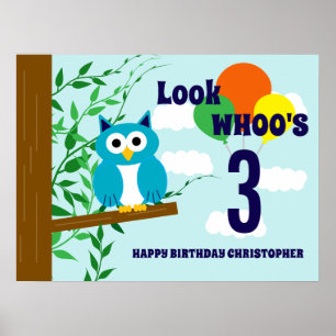 Affiche Anniversaire de la chouette