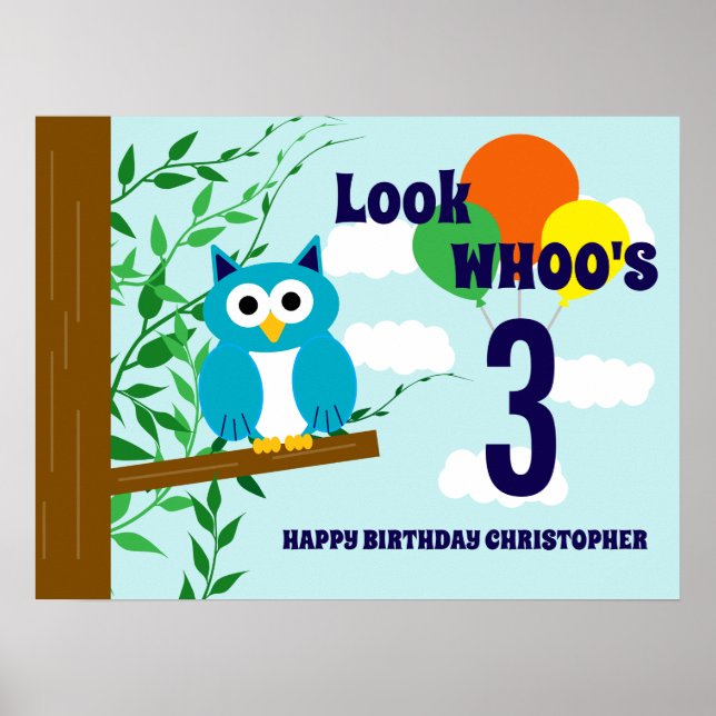 Affiche Anniversaire de la chouette (Devant)