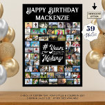 Affiche Anniversaire de la fabrication 59 Photo Collage<br><div class="desc">Célébrez n'importe quel anniversaire d'âge pour lui ou elle avec cette photo-mémoire facile à créer affiche affiche avec 59 images carrés et rectangle à travers les années dans des couleurs noir et blanc éditable avec une écriture de calligraphie vintage rétro typographie titre design # ANNÉES DANS LA FABRICATION qui incorpore...</div>