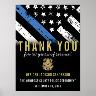 Affiche Anniversaire de la retraite de la police Ligne ble