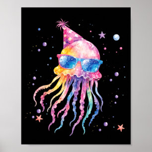 Affiche Anniversaire de la Sirène Méduse Été Assorti