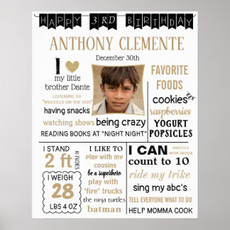 Affiche Anniversaire de l'affiche Bannière Jalon noir blan