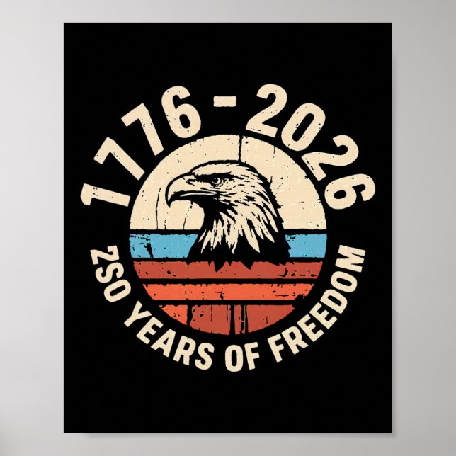 Affiche Anniversaire de l'Amérique 250e Jour de l'Indépend (Devant)
