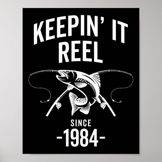 Affiche Anniversaire de naissance Garder la pêche Réel Dep (Devant)