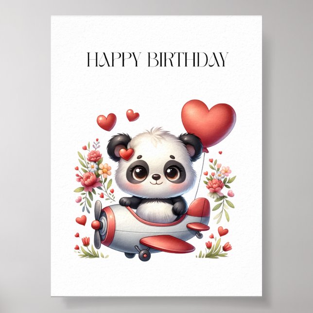 Affiche Anniversaire de Panda Pilote (Devant)