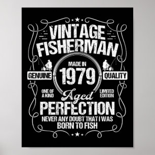 Affiche Anniversaire de pêche 1979 pour un pêcheur né en 1