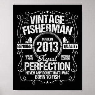 Affiche Anniversaire de pêche 2013 pour un pêcheur né en 2