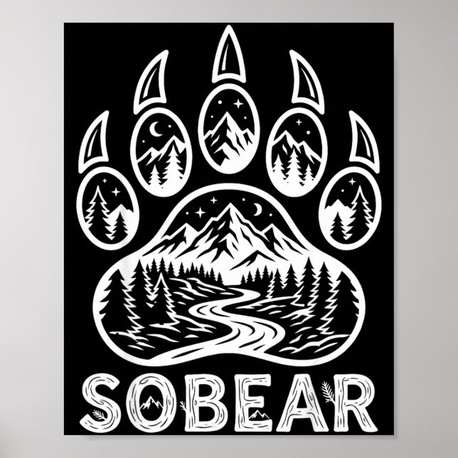 Affiche Anniversaire de sobriété Sobear Sober AA NA Récupé (Devant)