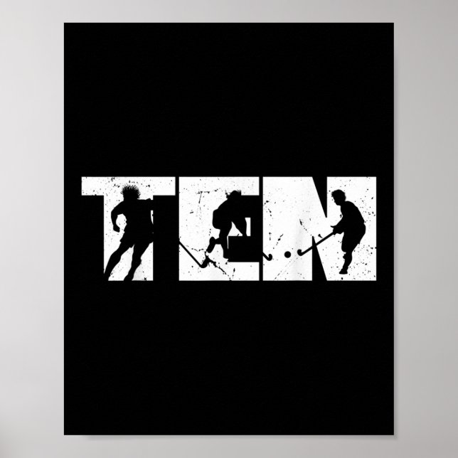 Affiche Anniversaire des 10 ans de hockey sur gazon rétro  (Devant)