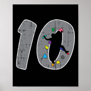 Affiche Anniversaire des 10 ans Escalade Garçons Fête des
