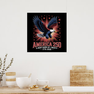 Affiche Anniversaire des 250 ans de l'Amérique