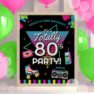 Affiche Anniversaire des années 80 Retro Bienvenue