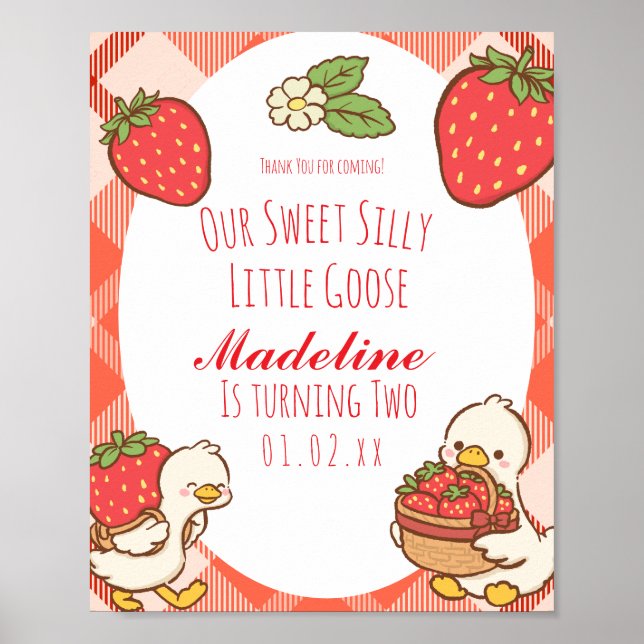 Affiche Anniversaire des Fraises d'Oie Douce Folle (Devant)