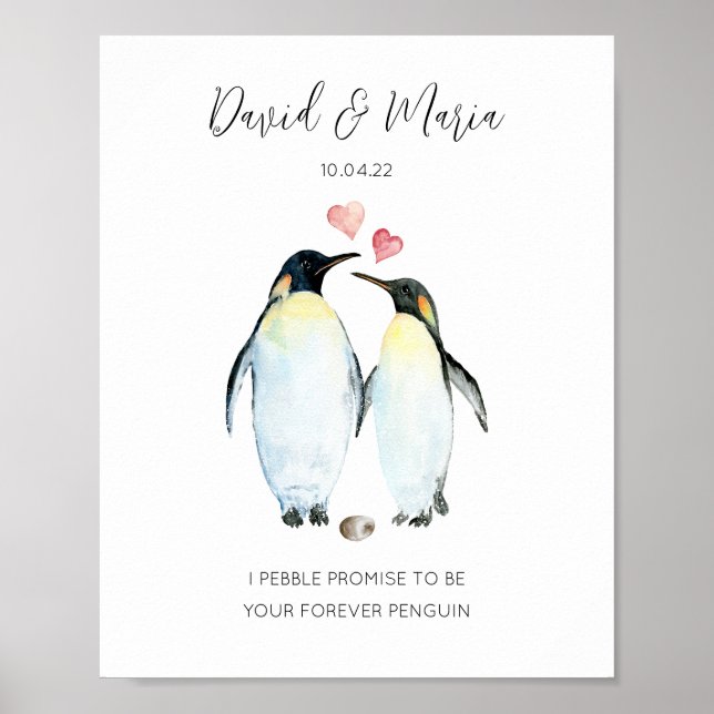 Affiche Anniversaire des Inséparables de Penguin Couple (Devant)