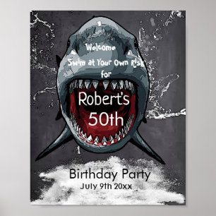 Affiche Anniversaire des requins, Attaque des requins,