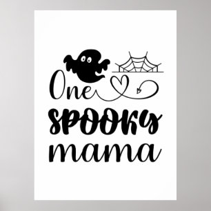 Affiche Anniversaire d'Halloween d'une maman Éffrayante
