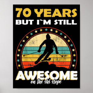 Affiche Anniversaire drôle de ski génial 70 ans