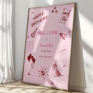 Affiche Anniversaire du Love Dog 1 an - Joli Chien, Ballon