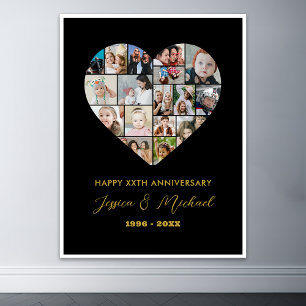 Affiche Anniversaire du Mariage de Collage de photos de fo
