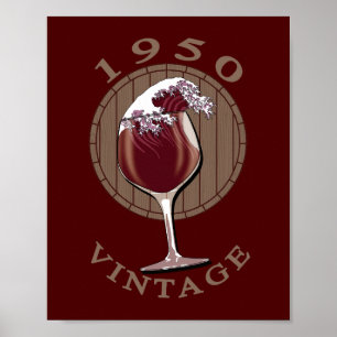Affiche Anniversaire du vin - 1950 Vintage