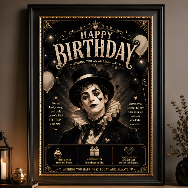 Affiche Anniversaire Elegant Gothic Pierrot (Créateur téléchargé)