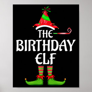 Affiche Anniversaire Elf Matching Famille Groupe Noël