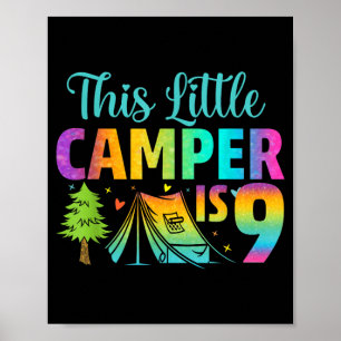Affiche Anniversaire Enfants Campeur 9 Ans Camping 9ème An