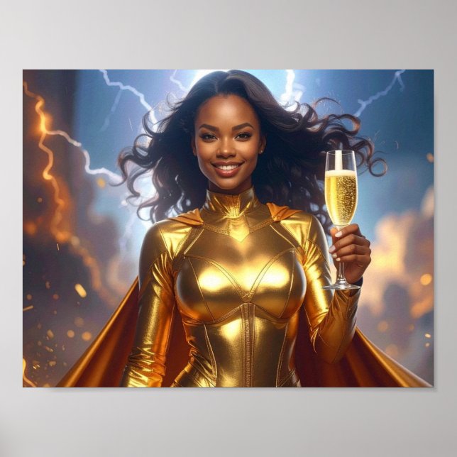 Affiche Anniversaire et anniversaire Superhero Félicitatio (Devant)