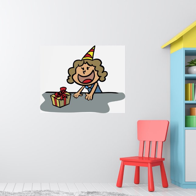 Affiche Anniversaire Fille Avec Un Cadeau (Créateur téléchargé)