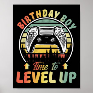 Affiche Anniversaire Garçon Temps Pour Augmenter Jeux Vidé