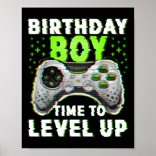Affiche Anniversaire Garçon Temps Pour Augmenter Jeux Vidé