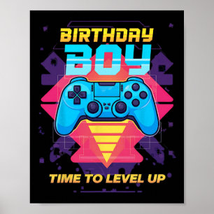 Affiche Anniversaire Garçon Temps Pour Augmenter Le Jeu Vi