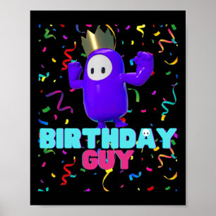 Affiche Anniversaire Guy Fun Populaire Vidéo Jeu Thème Ann
