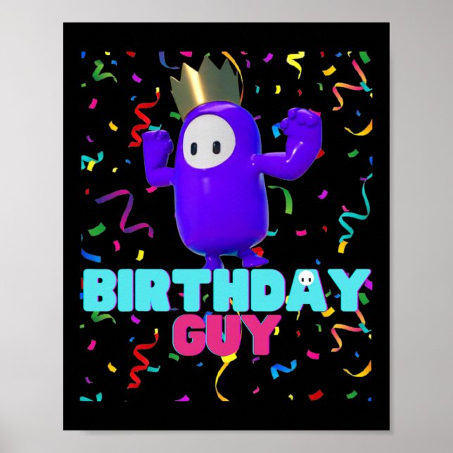Affiche Anniversaire Guy Fun Populaire Vidéo Jeu Thème Ann (Devant)