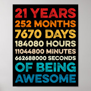 Affiche Anniversaire Homme 21 Ans 21 Ans d'être Génial