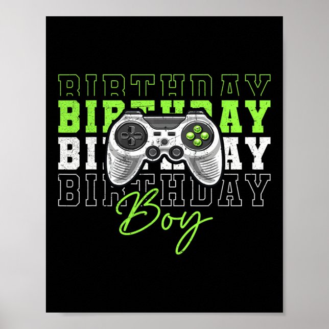 Affiche Anniversaire Jeu Vidéo Garçon Fête Anniversaire Po (Devant)