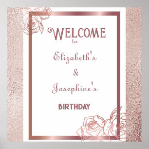 Affiche Anniversaire jumeau double adulte en bronze