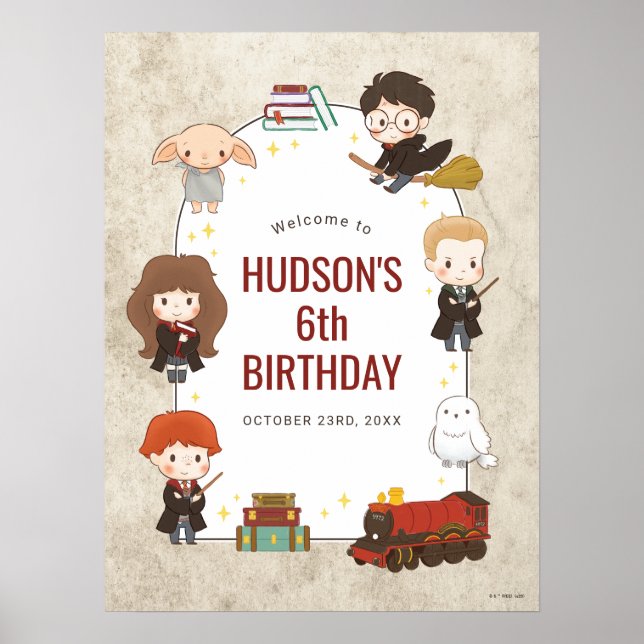 AFFICHE ANNIVERSAIRE MAGIQUE DE PERSONNAGE HARRY POTTER™ (Devant)