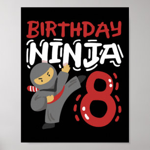 Affiche Anniversaire Ninja 8 Anniversaire Karaté Enfants 8