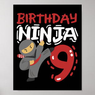 Affiche Anniversaire Ninja 9 Anniversaires Karaté Enfants